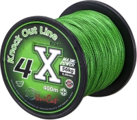 Шнур SAENGER UNI CAT 4X Knock Out Line 400m 0.60mm 56kg Fluorescent Green