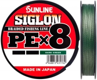 Шнур Sunline Siglon PE х8 300m #1.2/0.187mm 20lb/9.2kg Dark Green