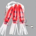 Оснастка для морской рыбалки Fladen Winged Octopus red/black 3-hooks 8/0 - 0.80mm