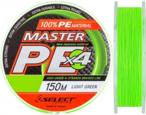 Шнур SELECT Master PE 150m 0.10mm 13kg Light Green