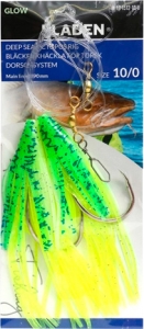 Оснастка для морської риболовлі Fladen Glowing Squids Glow-Green 2 hook size 10/0 - 0.90mm