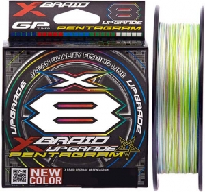 Шнур YGK X-Braid Upgrade X8 Pentagram 150m #0.6/0.128mm 14lb/6.3kg Multicolor