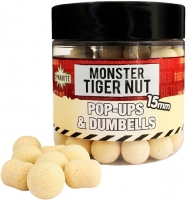 Бойлы и дамбелсы плавающие DYNAMITE BAITS Monster Tiger Nut White Fluro Pop-Ups & Dumbells 15mm