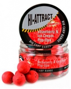 Бойлы плавающие DYNAMITE BAITS Hi-Attract Strawberry and Ice Cream 15mm