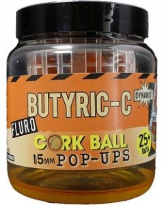 Бойлы плавающие DYNAMITE BAITS Orange Butyric-C Fluro Food Bait Cork Ball 15mm