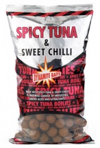 Бойлы тонущие DYNAMITE BAITS Spicy Tuna & Sweet Chilli S/L 15mm, 1kg