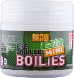 Бойлы тонущие насадочные BRAIN Garlic pre drilled mini boilies 10mm 20g