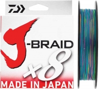 Шнур Daiwa J-Braid X8 300m #10.0/0.51mm 123lb/56kg Multi Color