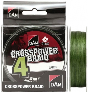 Шнур DAM Crosspower 4-Braid 300m 0.13mm 6.8kg/15lb Green