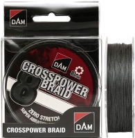 Шнур DAM Crosspower 8-Braid 300m 0.13mm 7.2kg/16lb Dark grey