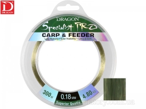 Леска DRAGON Specialist Pro Carp & Feeder 300m 0.25mm 7.75kg Green