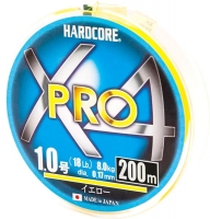 Шнур Duel Hardcore X4 PRO 200m #1.0/0.17mm 18lb/8.0kg Yellow