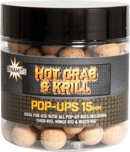 Бойли плаваючі DYNAMITE BAITS Hot Crab & Krill FoodBait Pop-Ups 15mm