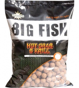Бойли тонучі DYNAMITE BAITS Big Fish Hot Crab & Krill, 1kg