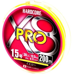 Шнур Duel Hardcore X8 PRO 200m #1.5/0.21mm 30lb/13.5kg Yellow