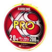 Шнур Duel Hardcore X8 PRO 200m #2.0/0.24mm 35lb/16kg Yellow