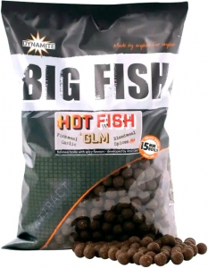 Бойли тонучі DYNAMITE BAITS Big Fish Hot Fish & GLM Boilies - 15mm, 1kg