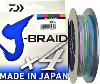 Шнур Daiwa J-Braid X4E 300m #2.4/0.25mm 32lb/14.4kg Multi Color