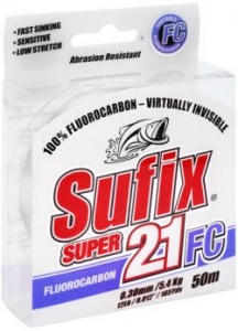 Леска флюорокарбоновая SUFIX SUPER 21 FC 50m 0.35mm/CLEAR
