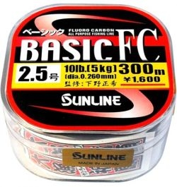 Леска флюорокарбоновая SUNLINE Basic FC 300m #2.5/0.26mm 10lb/5kg