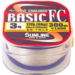 Леска флюорокарбоновая SUNLINE Basic FC 300m #3/0.285mm 12lb/6kg
