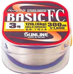 Леска флюорокарбоновая SUNLINE Basic FC 300m #3.5/0.31mm 14lb/7kg