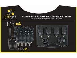 Набор сигнализаторов поклевки CARP SPIRIT Set of 4 Alarms HD5 + Receiver HDR5