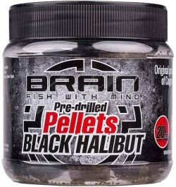 Пеллетс насадочный BRAIN Black Halibut Pre-drilled 20mm 250g