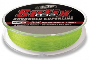 Шнур Sufix 832 Advanced Superline 120m 0.13mm/8.2kg/18lb/Neon Lime