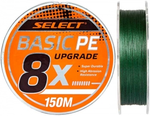 Шнур Select Basic PE 8X 150m #1.0/0.14mm 18lb/8.2kg Green