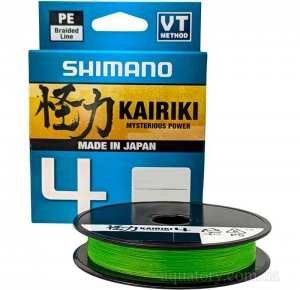 Шнур Shimano Kairiki 4 PE 300m #1.7/0.215mm 16.7kg Mantis Green