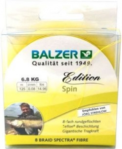 Шнур BALZER Edition Spin 125m 0.08mm/6.8kg/14.96lbs/Yellow