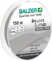 Шнур BALZER Iron Line Micro Spin PE x3 Light Grey 150m 0.05mm 3.8kg