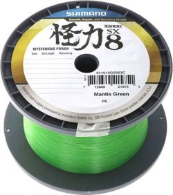 Шнур SHIMANO KAIRIKI SX8 PE 2700m 0.10mm 13lb/6kg /Mantis Green
