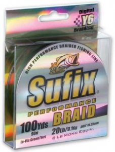 Шнур Sufix Performance Braid 135m/18.2kg/40lb/Low-Vis Green