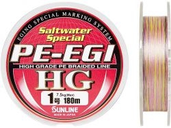 Шнур SUNLINE SALTWATER SPECIAL PE-EGI HG 180m #1.0/0.174mm 7.5kg