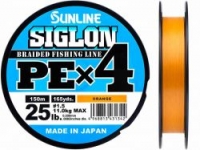 Шнур SUNLINE Siglon PE x4 150m #1.5/0.209mm 25lb/11kg /Orange