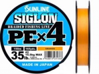 Шнур SUNLINE Siglon PE x4 300m #2.0/0.242mm 35lb/15.5kg /Orange