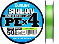 Шнур SUNLINE Siglon PE x4 300m #3.0/0.296mm 50lb/22kg /Light Green