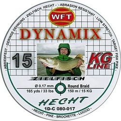 Шнур WFT Round Dynamix Hecht Green 15KG 150m 0.17mm 33lbs