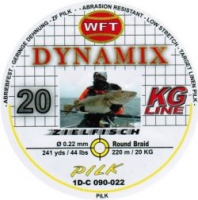 Шнур WFT Round Dynamix Pilk Yellow 220m 0.22mm 44lb/20kg