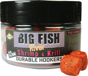 Пеллетс насадочный DYNAMITE BAITS Big Fish River Shrimp & Krill Durable Hookers Pellets 12mm