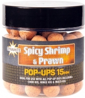 Бойли плаваючі DYNAMITE BAITS Foodbaits Pop Ups - Spicy Shrimp & Prawn 15mm