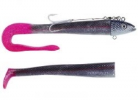 Силиконовая приманка BALZER Adrenalin Arctic Eel Black Silver-glitter with pink tail 30cm 400g