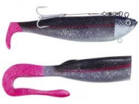 Силиконовая приманка BALZER Adrenalin Arctic Shad Black Silver-glitter with pink tail 24cm 400g