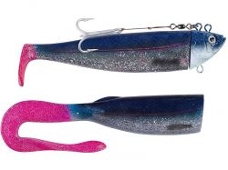 Силиконовая приманка BALZER Adrenalin Arctic Shad Blue Silver-Glitter with pink tail 24cm 400g