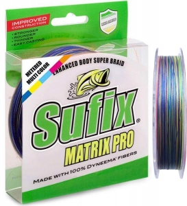 Шнур SUFIX MATRIX PRO 250m 0.12mm/#0.6 8.1kg/18lb /Multi color