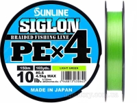 Шнур SUNLINE Siglon PE x4 150m #0.6/0.132mm 10lb/4.5kg /Light Green
