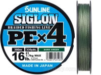 Шнур SUNLINE Siglon PE x4 300m #1.0/0.171mm 16lb/7.7kg /Dark Green