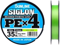 Шнур SUNLINE Siglon PE x4 300m #2.0/0.242mm 35lb/15.5kg /Light Green